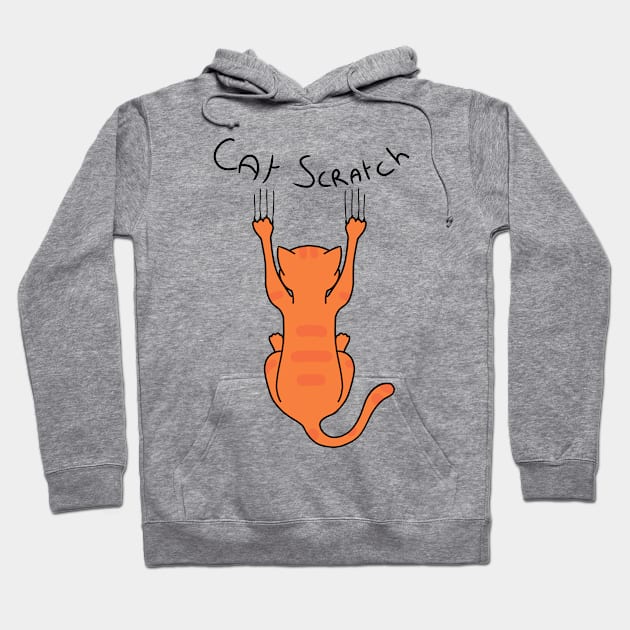 Cat Scratch. Red. Hoodie by Abrek Art